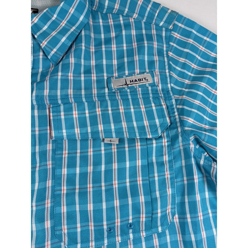 New HABIT MENS Short SLEEVE Crayfish Creek RIVER Vented Outdoor SHIRT Blue S - Picture 2 of 13